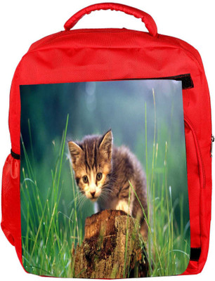 

Snoogg Eco Friendly Canvas Kitty Designer Backpack Rucksack School Travel Unisex Casual Canvas Bag Bookbag Satchel 5 L Backpack(Red)