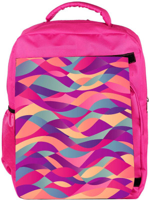 

Snoogg Eco Friendly Canvas Mosaic Abstract Wave Background Colorful Abstract Hand Drawn Pattern Backpack Rucksack School Travel Unisex Casual Canvas Bag Bookbag Satchel 5 L Backpack(Pink)