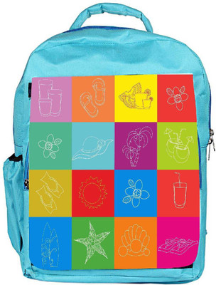

Snoogg Eco Friendly Canvas Abstract Summer Background Backpack Rucksack School Travel Unisex Casual Canvas Bag Bookbag Satchel 5 L Backpack(Blue)