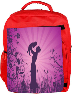 

Snoogg Eco Friendly Canvas Mother Day Background Backpack Rucksack School Travel Unisex Casual Canvas Bag Bookbag Satchel 5 L Backpack(Red)