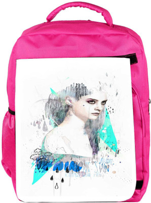 

Snoogg Eco Friendly Canvas Angry Girl Backpack Rucksack School Travel Unisex Casual Canvas Bag Bookbag Satchel 5 L Backpack(Pink)
