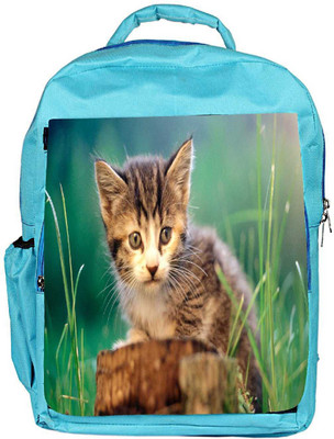 

Snoogg Eco Friendly Canvas Poor Kitty Designer Backpack Rucksack School Travel Unisex Casual Canvas Bag Bookbag Satchel 5 L Backpack(Blue)