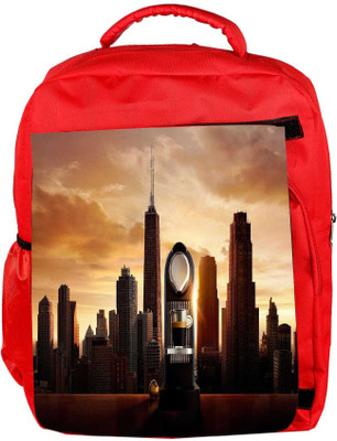 

Snoogg Eco Friendly Canvas Coffee Maker Designer Backpack Rucksack School Travel Unisex Casual Canvas Bag Bookbag Satchel 5 L Backpack(Red)