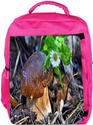 

Snoogg Eco Friendly Canvas Little Mushroom Designer Backpack Rucksack School Travel Unisex Casual Canvas Bag Bookbag Satchel 5 L Backpack(Pink)