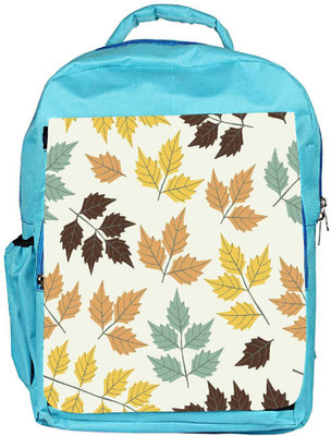 

Snoogg Eco Friendly Canvas Colorful Leaves Designer Backpack Rucksack School Travel Unisex Casual Canvas Bag Bookbag Satchel 5 L Backpack(Blue)