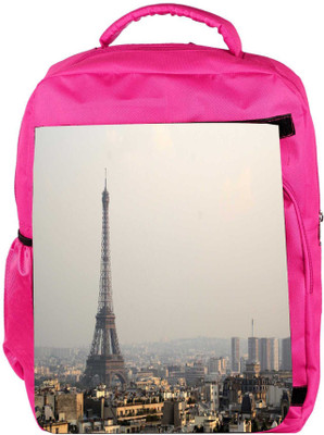 

Snoogg Eco Friendly Canvas Eifiel Towar Designer Backpack Rucksack School Travel Unisex Casual Canvas Bag Bookbag Satchel 5 L Backpack(Pink)
