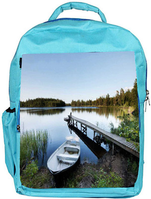 

Snoogg Eco Friendly Canvas White Small Boat Designer Backpack Rucksack School Travel Unisex Casual Canvas Bag Bookbag Satchel 5 L Backpack(Blue)