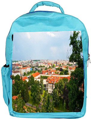 

Snoogg Eco Friendly Canvas Red Roof Houses Designer Backpack Rucksack School Travel Unisex Casual Canvas Bag Bookbag Satchel 5 L Backpack(Blue)
