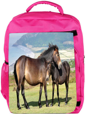 

Snoogg Eco Friendly Canvas Parental Horse Designer Backpack Rucksack School Travel Unisex Casual Canvas Bag Bookbag Satchel 5 L Backpack(Pink)