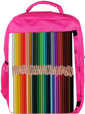 

Snoogg Eco Friendly Canvas Colored Pencils Designer Backpack Rucksack School Travel Unisex Casual Canvas Bag Bookbag Satchel 5 L Backpack(Pink)