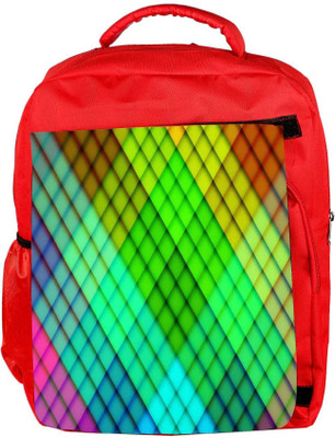 

Snoogg Eco Friendly Canvas Rainbow Diamond Pattern 2689 Backpack Rucksack School Travel Unisex Casual Canvas Bag Bookbag Satchel 5 L Backpack(Red)