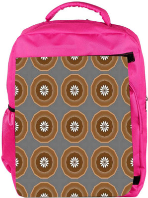 

Snoogg Eco Friendly Canvas Abstract Brown Circles Designer Backpack Rucksack School Travel Unisex Casual Canvas Bag Bookbag Satchel 5 L Backpack(Pink)