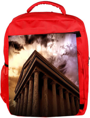 

Snoogg Eco Friendly Canvas Ancient Temple Backpack Rucksack School Travel Unisex Casual Canvas Bag Bookbag Satchel 5 L Backpack(Red)