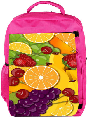 

Snoogg Eco Friendly Canvas Fruity 2428 Backpack Rucksack School Travel Unisex Casual Canvas Bag Bookbag Satchel 5 L Backpack(Pink)