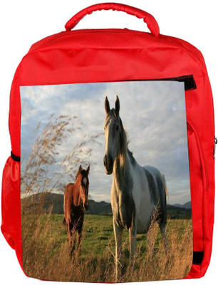 

Snoogg Eco Friendly Canvas Multicolor Horse Designer Backpack Rucksack School Travel Unisex Casual Canvas Bag Bookbag Satchel 5 L Backpack(Red)