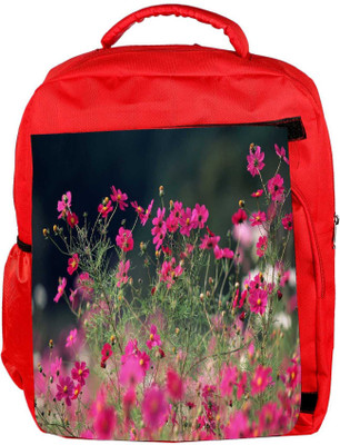 

Snoogg Eco Friendly Canvas Multiple Flowers Designer Backpack Rucksack School Travel Unisex Casual Canvas Bag Bookbag Satchel 5 L Backpack(Red)