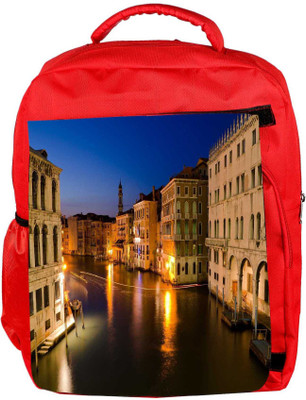 

Snoogg Eco Friendly Canvas Abstract Lake At Night Designer Backpack Rucksack School Travel Unisex Casual Canvas Bag Bookbag Satchel 5 L Backpack(Red)