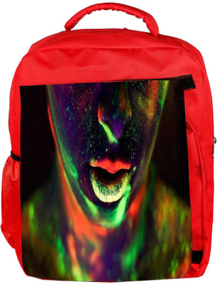 

Snoogg Eco Friendly Canvas Neon Lips 2492 Backpack Rucksack School Travel Unisex Casual Canvas Bag Bookbag Satchel 5 L Backpack(Red)