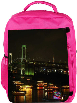 

Snoogg Eco Friendly Canvas City At Night Designer Backpack Rucksack School Travel Unisex Casual Canvas Bag Bookbag Satchel 5 L Backpack(Pink)