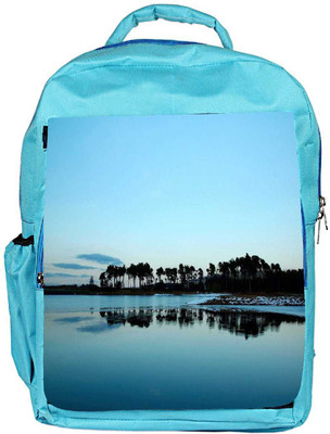 

Snoogg Eco Friendly Canvas Trees On The Beach Side Designer Backpack Rucksack School Travel Unisex Casual Canvas Bag Bookbag Satchel 5 L Backpack(Blue)