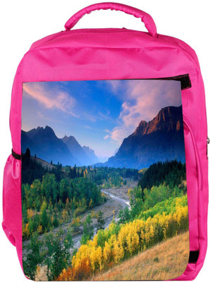 

Snoogg Eco Friendly Canvas Yellow Flowers Designer Backpack Rucksack School Travel Unisex Casual Canvas Bag Bookbag Satchel 5 L Backpack(Pink)