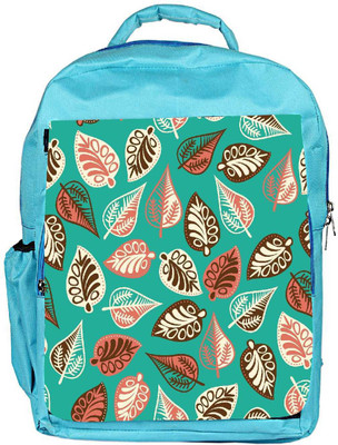 

Snoogg Eco Friendly Canvas Multicolor Leaves Green Pattern Designer Backpack Rucksack School Travel Unisex Casual Canvas Bag Bookbag Satchel 5 L Backpack(Blue)