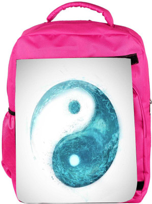 

Snoogg Eco Friendly Canvas Yin Yang Wave Backpack Rucksack School Travel Unisex Casual Canvas Bag Bookbag Satchel 5 L Backpack(Pink)