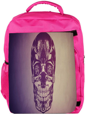 

Snoogg Eco Friendly Canvas Skull With Diamond Eyes Designer Backpack Rucksack School Travel Unisex Casual Canvas Bag Bookbag Satchel 5 L Backpack(Pink)