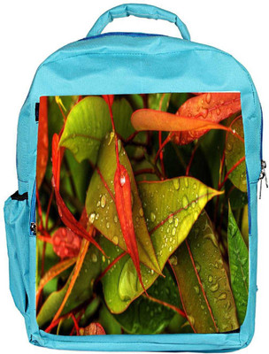 

Snoogg Eco Friendly Canvas Water Drops On Leaf Designer Backpack Rucksack School Travel Unisex Casual Canvas Bag Bookbag Satchel 5 L Backpack(Blue)