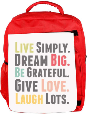 

Snoogg Eco Friendly Canvas Live Big 2529 Backpack Rucksack School Travel Unisex Casual Canvas Bag Bookbag Satchel 5 L Backpack(Red)