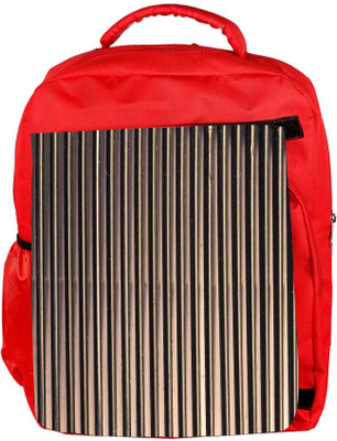 

Snoogg Eco Friendly Canvas Black And Cream Strips Designer Backpack Rucksack School Travel Unisex Casual Canvas Bag Bookbag Satchel 5 L Backpack(Red)