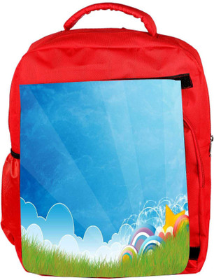 

Snoogg Eco Friendly Canvas Abstract Blue Designer Backpack Rucksack School Travel Unisex Casual Canvas Bag Bookbag Satchel 5 L Backpack(Red)