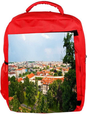 

Snoogg Eco Friendly Canvas Red Roof Houses Designer Backpack Rucksack School Travel Unisex Casual Canvas Bag Bookbag Satchel 5 L Backpack(Red)