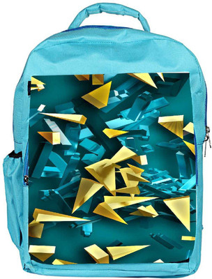 

Snoogg Eco Friendly Canvas Golden And Blue Pieces Designer Backpack Rucksack School Travel Unisex Casual Canvas Bag Bookbag Satchel 5 L Backpack(Blue)