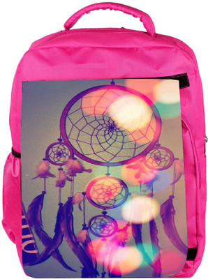 

Snoogg Eco Friendly Canvas Dream Catcher Digital Backpack Rucksack School Travel Unisex Casual Canvas Bag Bookbag Satchel 5 L Backpack(Pink)