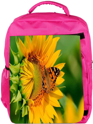 

Snoogg Eco Friendly Canvas Butterfly In Yellow Flower Designer Backpack Rucksack School Travel Unisex Casual Canvas Bag Bookbag Satchel 5 L Backpack(Pink)