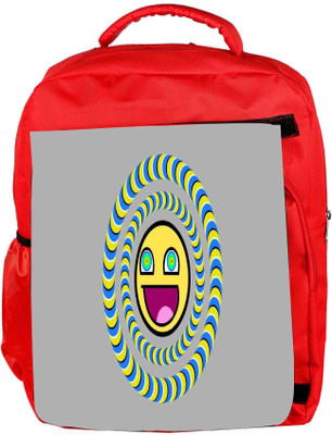 

Snoogg Eco Friendly Canvas Laughing Sun Designer Backpack Rucksack School Travel Unisex Casual Canvas Bag Bookbag Satchel 5 L Backpack(Red)