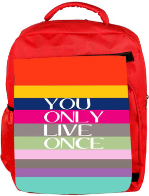 

Snoogg Eco Friendly Canvas Yolo Backpack Rucksack School Travel Unisex Casual Canvas Bag Bookbag Satchel 5 L Backpack(Red)