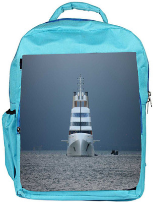 

Snoogg Eco Friendly Canvas White Ship Designer Backpack Rucksack School Travel Unisex Casual Canvas Bag Bookbag Satchel 5 L Backpack(Blue)