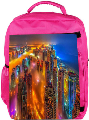 

Snoogg Eco Friendly Canvas Colorful City Designer Backpack Rucksack School Travel Unisex Casual Canvas Bag Bookbag Satchel 5 L Backpack(Pink)