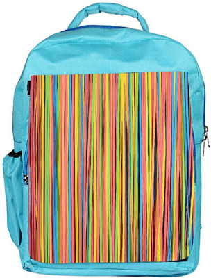 

Snoogg Eco Friendly Canvas Colorful Strips Designer Backpack Rucksack School Travel Unisex Casual Canvas Bag Bookbag Satchel 5 L Backpack(Blue)