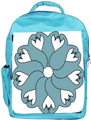 

Snoogg Eco Friendly Canvas Floral Peacock Faces Backpack Rucksack School Travel Unisex Casual Canvas Bag Bookbag Satchel 5 L Backpack(Blue)
