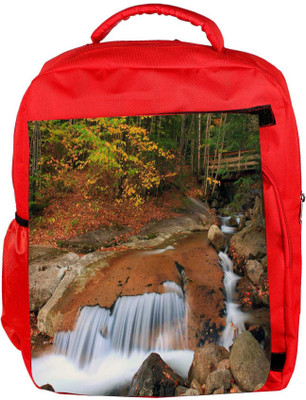 

Snoogg Eco Friendly Canvas Water Flowing Down Designer Backpack Rucksack School Travel Unisex Casual Canvas Bag Bookbag Satchel 5 L Backpack(Red)