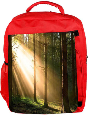 

Snoogg Eco Friendly Canvas Falling Sunlight In Forest Designer Backpack Rucksack School Travel Unisex Casual Canvas Bag Bookbag Satchel 5 L Backpack(Red)