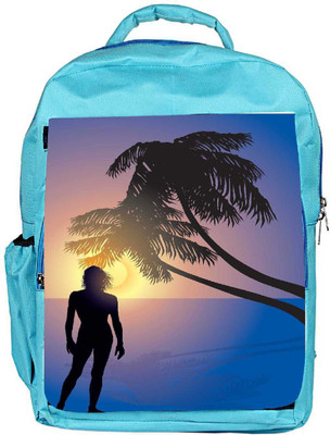 

Snoogg Eco Friendly Canvas Tropical Sunrise Backpack Rucksack School Travel Unisex Casual Canvas Bag Bookbag Satchel 5 L Backpack(Blue)