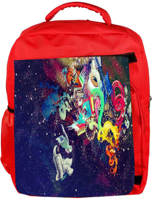 

Snoogg Eco Friendly Canvas Trippy Spaceman Designer Backpack Rucksack School Travel Unisex Casual Canvas Bag Bookbag Satchel 5 L Backpack(Red)