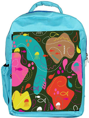 

Snoogg Eco Friendly Canvas Sea World Green Pattern Designer Backpack Rucksack School Travel Unisex Casual Canvas Bag Bookbag Satchel 5 L Backpack(Blue)
