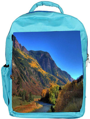 

Snoogg Eco Friendly Canvas Blossom Autumn Designer Backpack Rucksack School Travel Unisex Casual Canvas Bag Bookbag Satchel 5 L Backpack(Blue)