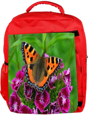 

Snoogg Eco Friendly Canvas Relaxing Butterfly Designer Backpack Rucksack School Travel Unisex Casual Canvas Bag Bookbag Satchel 5 L Backpack(Red)