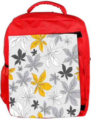 

Snoogg Eco Friendly Canvas Colorful Leaves Designer Backpack Rucksack School Travel Unisex Casual Canvas Bag Bookbag Satchel 5 L Backpack(Red)